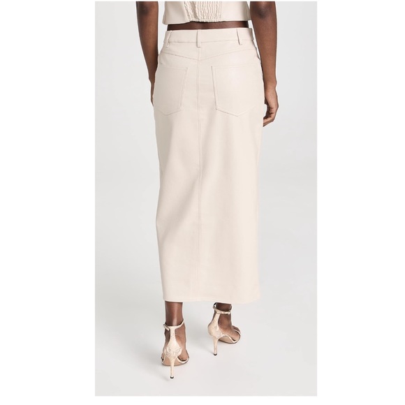 WAYF 5 Pocket Midi Skirt in Premium Vegan Leather, size L - Picture 4 of 8